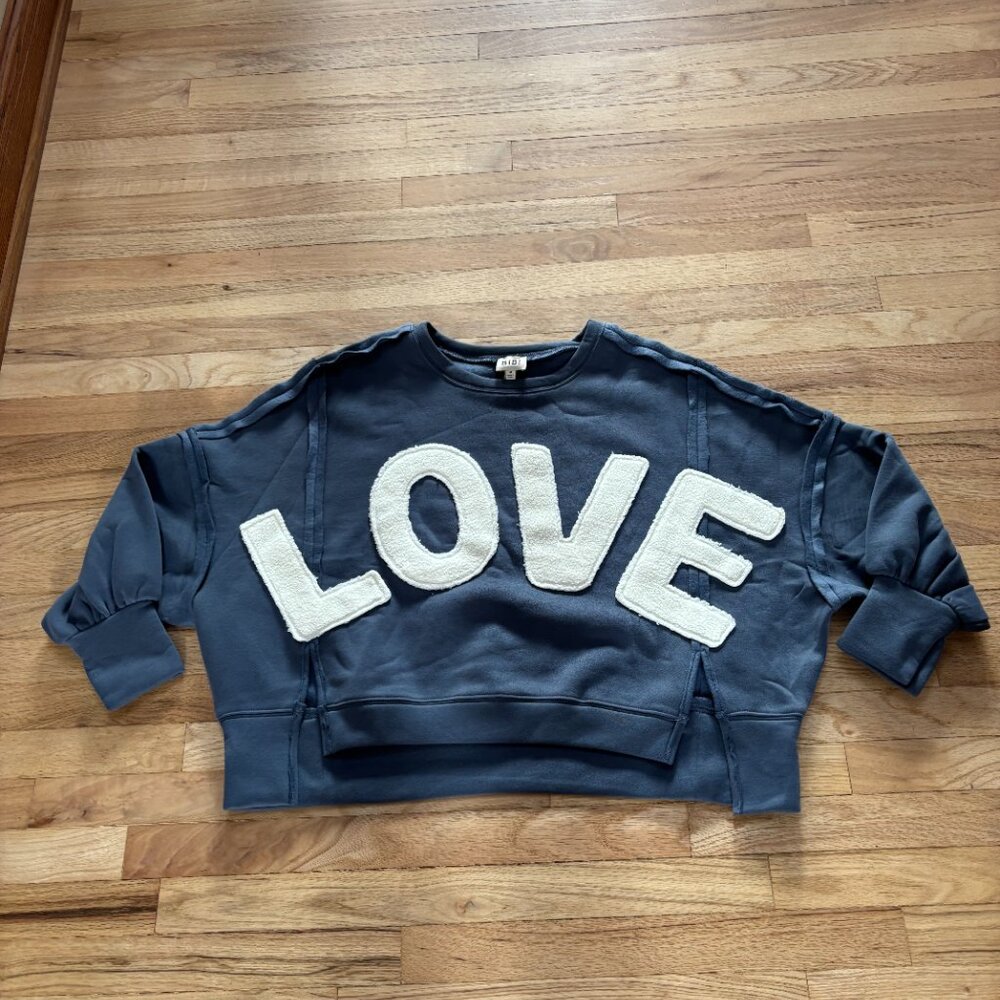 NWT Dusty Blue Cropped Sweatshirt